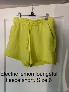 Lululemon Electric Lemon Fleece Loungeful Shorts